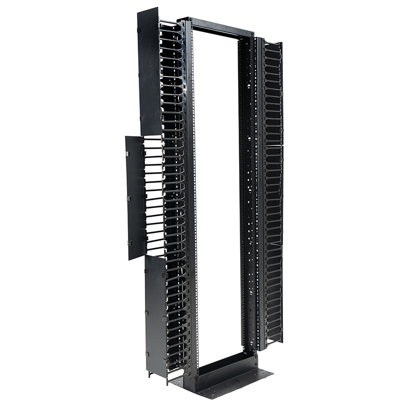 2 oszlopos nyitott rack fekete 18U-47U